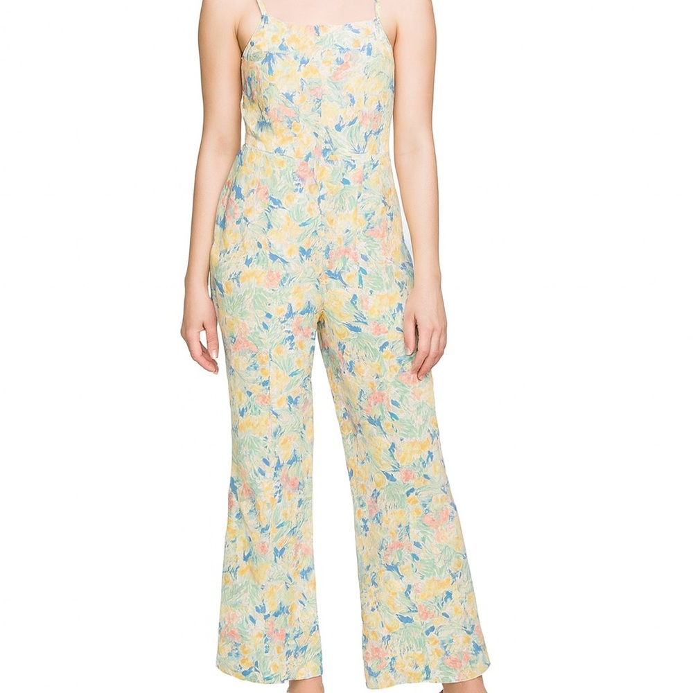 Floral print Jumpsuit sleeveless size large wide leg in good condition